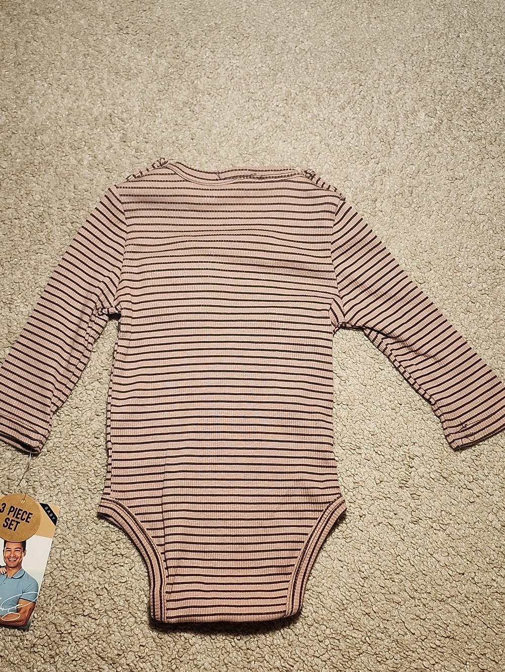 Mario Lopez Kids Baby Boy 3-Piece Set Striped Bodysuit Pants Hat 3/6 M NWT - Picture 10 of 15